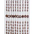 Pack of 10 beautifull string beads curtain - Door curtain - White and brown blinds curtain - Tassel beads curtain - 10 Rows glass beads curtain - Crystal curtain - Moti parda set. 