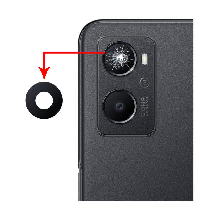 Oppo A96 Camera Glass Replacement Rear Back Camera Lens For Oppo A96 - Black Burrak