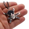 Anime One Piece Necklaces Skeleton Luffy Pirate Skull Metal Pendant Choker Necklace Men Jewelry Souvenir. 