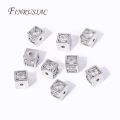 Luxury 18K Gold Plated Inlay Zircon Square Spacer Separator Beads High Quality Jewelry Making DIY Bracelets Necklace Accessories. 