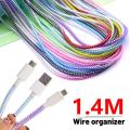 Colorful Laser Spiral USB Charger Cable Cord Protector Wrap 140cm Cable Winder For iPhone Samsung Mi Data Cable Sleeve Universal. 