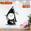 Gift City Presents Yatch Kashti Wooden Wall Clock with light for Night View. 