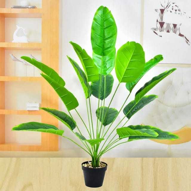 Natural Looking 15 Leaves Artificial Areca Palm Indoor Plant for Home/Shop/Office Decor/ Artificial Plant With Pot (Height 3 feet)