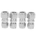 Double Ferrule Reducer Straight 4Pcs Stainless Steel Compression Fitting Double‑Ferrule Tube Adapter for Pipe. 