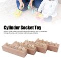 Toy | Montessori Toys Knobbed Cylinder socket | Educational  Wooden cylinder socket blocks puzzle | Early Education sensory toy shape sorter for home or birthday gift for kids | In best quality. 