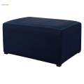 Storage Ottoman Stool Cover Footstool Stretch Grid Slipcover Dark Blue. 