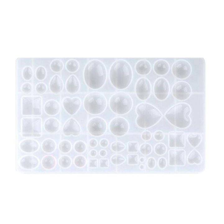 (VDZI) Silicone Resin Mold Oval Teardrop Square Heart Round Shapes for