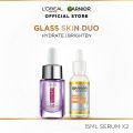 LOreal Revitalift 1.5% Hyaluronic Acid Face Serum 15ML + Garnier Skin Active Bright Complete Vitamin C Booster Serum 15 ML. 