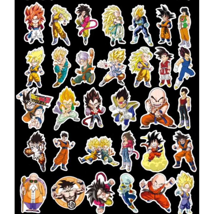 10 Pcs/Pack TV Show DRAGON BALL Z Anime Cartoon Waterproof Stickers for Laptop Mobile Guitar Bicycle Car Fridge Skateboard PC TV