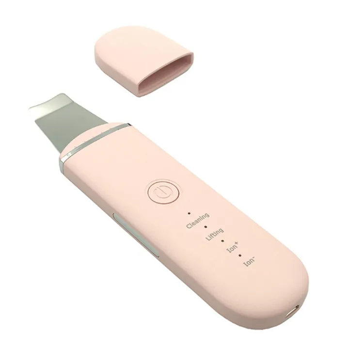 Skin Scrubber Skin Spatula, Blackhead Remover with 4 Modes, Facial Scrubber Spatula Pink