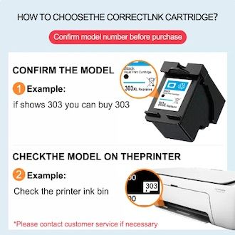 Ink Cartridge, 303XL Printer Ink Cartridge Replacement for HP for Envy Photo 6220 6222 6230 6232 6234 6252 6255 6258 7120 7130 7132 7134 7155 7158 7164( 1X 303X Black)