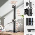 Dual Monitor Stand - Vertical Stack Screen Free-Standing Monitor Riser Fits Two 13 to 34 Inch Screen with Swivel, Tilt, Height Adjustable, Holds One (1) Screen up to 20kg HT05B-002P. 
