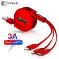 Cafele Retractable 3 in 1 Usb Cable For iPhone Micro USB Type C Cable Fast Charging Portable Cable lighting usb c. 