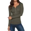 Vintage Clothes Womens Tshirt O Neck Shirts Long Sleeve Graphic Tees Solid Harajuku Button Down Basic Tunics Tops Топ Женский T1. 