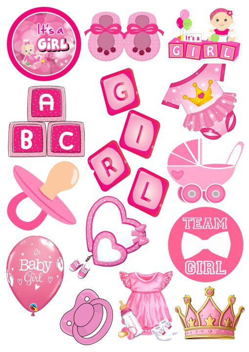 Pink new born baby girl stickers, Hello Baby Girl – Soft Pink Newborn ...