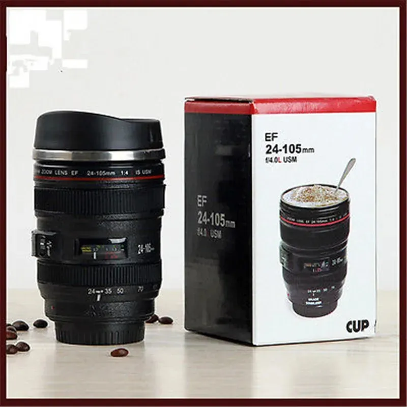 Camera Lens Travel Thermos Mug