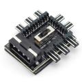 8 ports 3 Pin Fan HUB for Computer Gaming fans with IDE Power. 