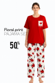 Red Pocket Printed T-Shirt & Floral Printed Trousers - Premium 2-Piece Night Dress for Women & Kids – Soft Cotton Jersey Night Suit Set – Loungewear – Casual Summer PJs Sleeping Suit Available Sizes Adult S to XL, Kids 7-14 Years Siddiqui's Store 01. 