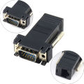Extender VGA RGB HDB Male To LAN CAT5 CAT6 RJ45 Net Cable Female Adapter. 