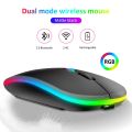 Gold Wireless Bluetooth Mouse USB Rechargeable RGB Mute Mouse For Computer Laptop PC Macbook Gaming Mice Gamer 2.4Ghz 1600DPI. 