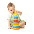 Stacking Rainbow Ring Toy Montessori Plastic Circle Pyramid Stack Sort Tower. 