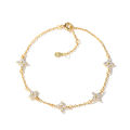 CCFJOYAS 100% 925 Sterling Silver Mini Flower Zircon Bracelet for Girl Minimalist 18k Gold Plated Lucky Bracelet Fine Jewelry. 