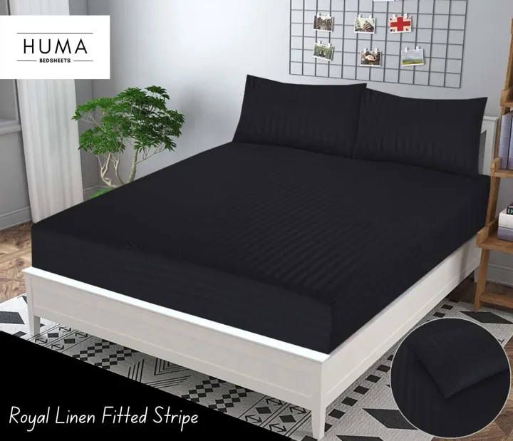 Huma%20-%20Royal%20Linen%20Fitted%20Micro%20Cotton%20King%20size%20bedsheets%20with%202%20Pillows%20-%20Image%202