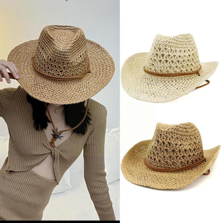 Men's Western Cowboy Hat - UPF 50+ Wide Brim Panama Summer Hat For Outdoor Wear