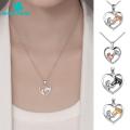 Green Home Choker Necklace Lustrous Love Heart Girls And Horse Pendant Necklace. 