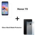 Honor 7X Polish 2.5D Tempered Glass Screen Protector Polish Glass + Back Matte Protector Soft Skin Sheet Soft Film Protection For Honor 7X. 