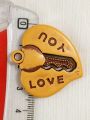 10 pcs Wooden Heart-Shaped "Love You" 35mm Pendant – Charming Accessory for Keychains, Bags, Crafts, Jewelry, or DIY Gifts. 