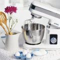 New Argentina ATMA Dough Maker Stand Mixer 700w With 6 Rotating speed 85qt Stainless Steel Body | Mixing Bowl Atta Gunday Wali Machine Beater Dough Hook 3 Blades Metal Bowl Whisk Household Use Seco.(WHITE). 
