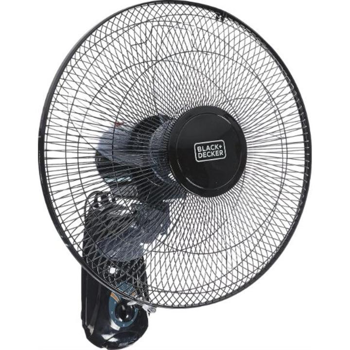 BLACK+DECKER 55W Wall Fan 16 Inch Diameter, 90° Wide Swing 3 Speeds Plus Modes And 5AS Blade, For The Perfect Temperature FW1620-B5 2 Years Warranty