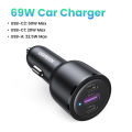 UGREEN PD 69W Super Car Charger Type C USB A for iPhone 16 15 pro max 14 Pro max Huawei SAMSUNG S25 S24 Realme Fast Car Charger. 