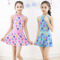 New Girl's Swimsuit Middle and Big Children's One-Piece Boxers Skirt Swimwear Primary School Girls Hot Spring Bathing Suit. 