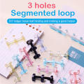 3-hole Loose Leaf Binders DIY Combs 5 Colors Book Rings Snap Translucent Binding Spines for Diary Scrapbooking School Supply. 