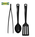 3-Piece Kitchen Utensil Set IKEA GNARP, Black Imported - Spoons Cooking & Serving | IKEA Kitchen Accessories & Cooking Utensils Set. 