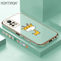Hontinga for Infinix Note 11 Pro / Note 11S Back Cover（Free Lanyard）Luxury 6D Plating Cartoon Giraffy Side Pattern Case Soft Silicone Square Phone Cases. 