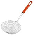 Stainless Steel Deep Fry Strainer/Oil Strainer With Plastic Handle for Kitchen Puri Wire  with Spiral Mesh, Professional Long Handle Kitchen Frying Cooking Steaming Colander Spoon for Spaetzle/Pasta/Chips. 