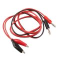 Alligator Clip Test Lead Cable for Banana Plug 1M Black Red. 