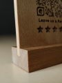 TapX Google Review Booster QR Stand – Premium Wooden Tabletop Display for Customer Reviews & Ratings. 