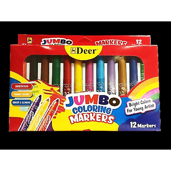Deer Jumbo Coloring Marker 12 Colors | Daraz.pk
