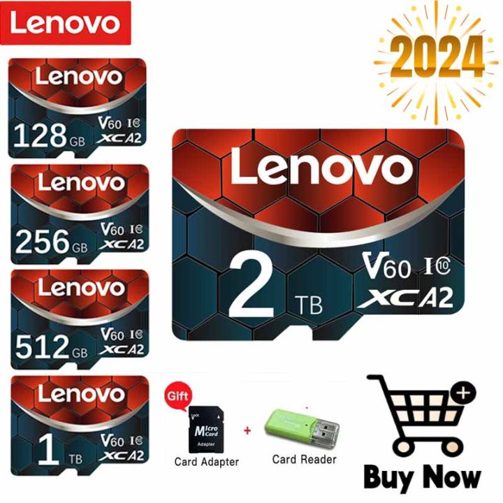 【Ready Stock+FREE Shipping+COD】Lenovo Micro TF SD Card 1/2TB Memory Card 512GB Class 10 Micro TF A2 High Speed Flash TF Cards 256GB 128GB C10 For Mobile Phone