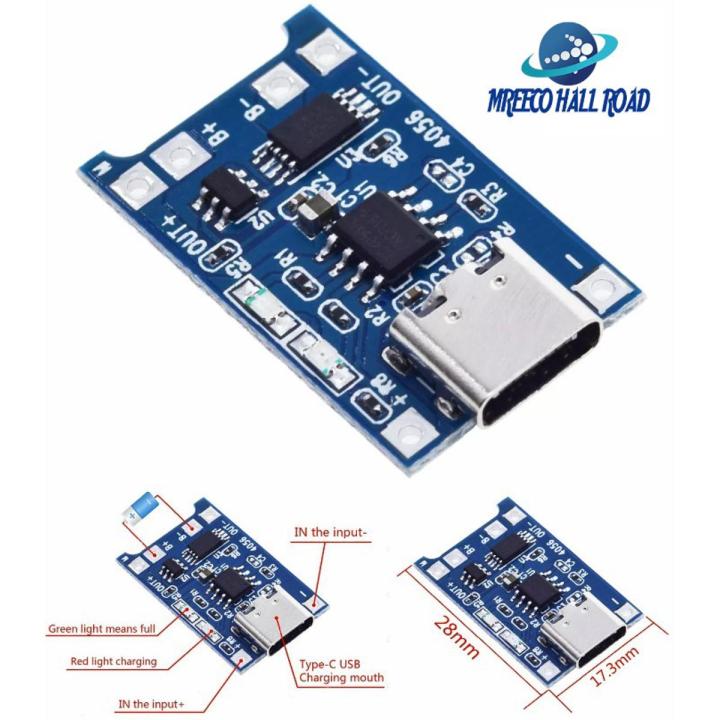 TP4056 Type C USB 18650 Li-Ion Lithium Battery Charging Module With Battery Protection Circuit In Pakistan