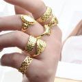 Multilayer Style Rings-Creative Geometric Gold Plated Rings- Women Punk Gold Metal Textured Finger Charm Rings Simple Jewelry Gift. 