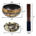 Tibetan Singing Bowl Set with New Dual End Stroker Cushion for Meditation Yoga Spiritual Healing Mindfulness,Black. 