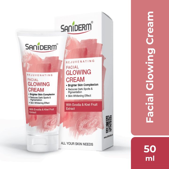 Saniderm Facial Glowing Cream 50ml | Brightening, Evens & Illuminates Skin for a Radiant Glow | With Vitamin C & Vitamin E