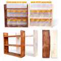 Wooden Spice Rack || Wooden Shelf || Kitchen Organization idea || Kitchen Shelves || Essential Oil Rack || Spices || Jar Shelf || With Jars and Without Jars LightBrown & clear Clour. 