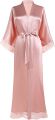 Pure Satin Silk kimono style robe robes gown gowns for women nightwear (Pink). 