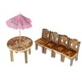 Dollhouse Wooden Furniture Toy mini Table Chair Craft Children Gift Dining Room Kitchen Decor. 